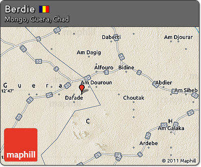 Shaded Relief Map of Berdie