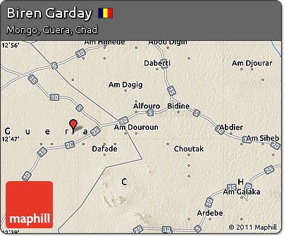 Shaded Relief Map of Biren Garday