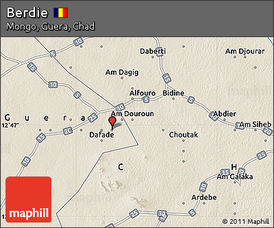 Shaded Relief Map of Berdie