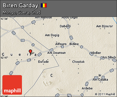 Shaded Relief Map of Biren Garday