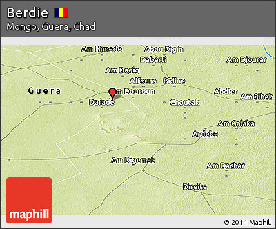 Physical Panoramic Map of Berdie