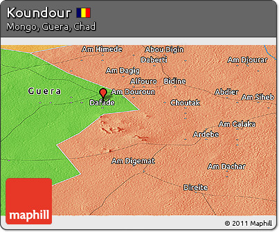 Political Panoramic Map of Koundour