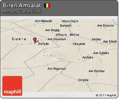 Shaded Relief Panoramic Map of Biren Amsalat