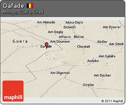 Shaded Relief Panoramic Map of Dafade