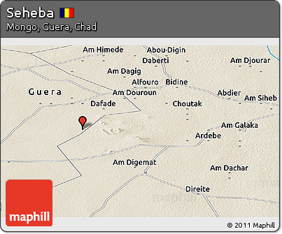 Shaded Relief Panoramic Map of Seheba