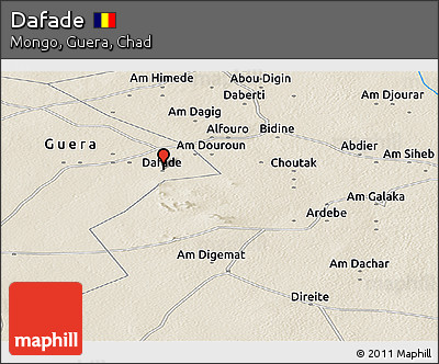 Shaded Relief Panoramic Map of Dafade