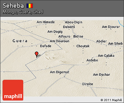 Shaded Relief Panoramic Map of Seheba