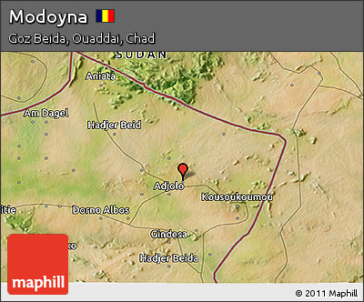 Satellite 3D Map of Modoyna