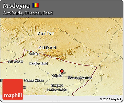 Physical Panoramic Map of Modoyna
