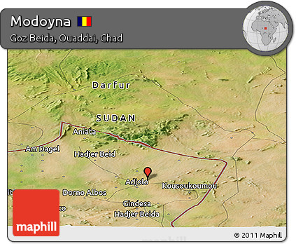 Satellite Panoramic Map of Modoyna