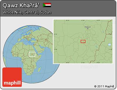 Savanna Style Location Map of Qawz Khaḑrā'