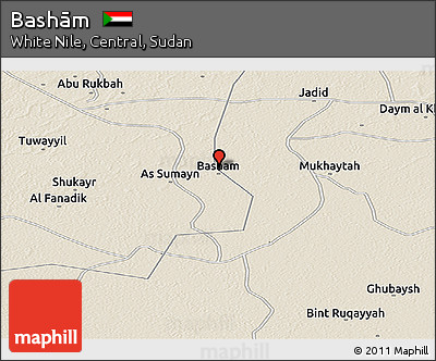 Shaded Relief Panoramic Map of Bashām