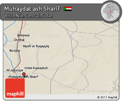 Shaded Relief Panoramic Map of Muhaydat Ash Sharīf