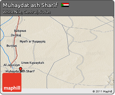 Shaded Relief Panoramic Map of Muhaydat Ash Sharīf
