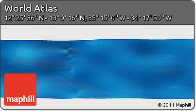 Shaded Relief Panoramic Map of the Area around 12° 42' 56" N, 34° 46' 29" W