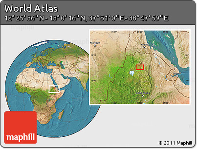 Satellite Location Map of the Area around 12° 42' 56" N, 38° 19' 30" E