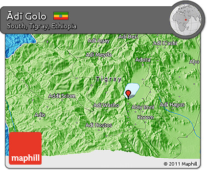 Political 3D Map of Ādī Golo