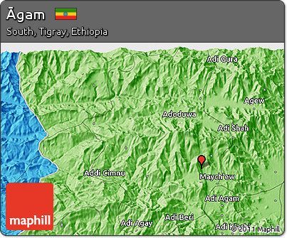 Political 3D Map of Āgam