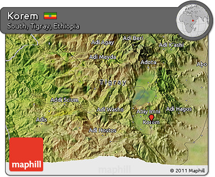 Satellite 3D Map of Korem