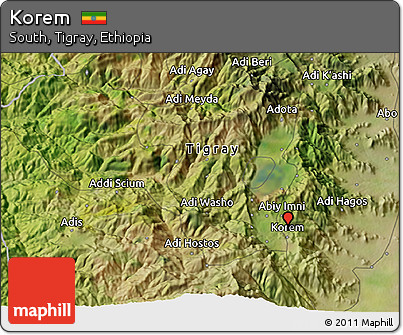 Satellite 3D Map of Korem