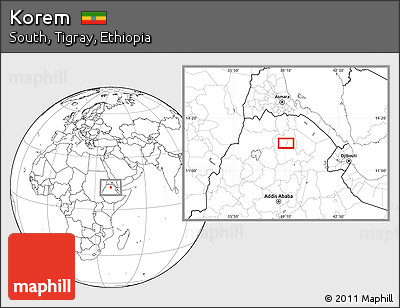 Blank Location Map of Korem