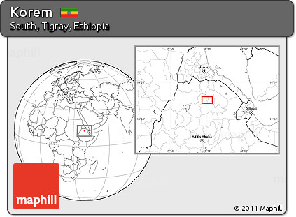 Blank Location Map of Korem