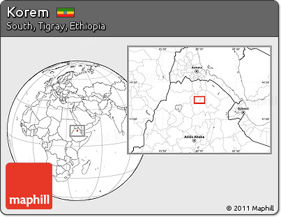 Blank Location Map of Korem