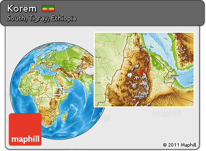 Physical Location Map of Korem