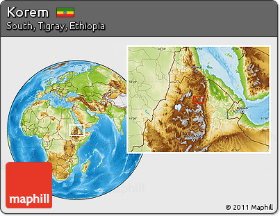 Physical Location Map of Korem