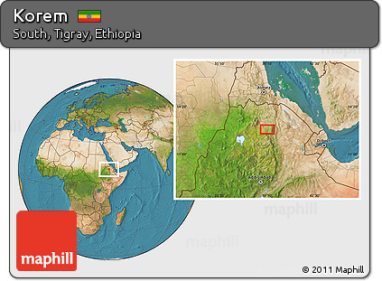 Satellite Location Map of Korem
