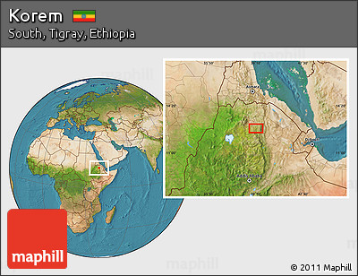 Satellite Location Map of Korem
