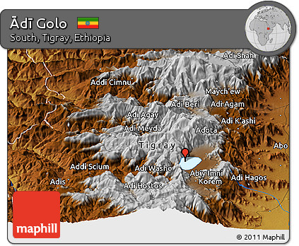 Physical Panoramic Map of Ādī Golo