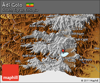 Physical Panoramic Map of Ādī Golo