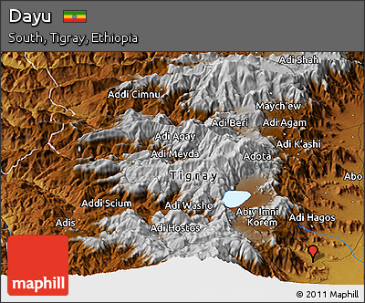 Physical Panoramic Map of Dayu