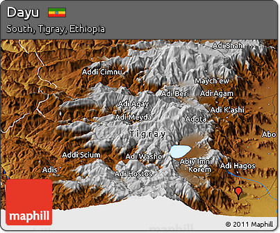 Physical Panoramic Map of Dayu