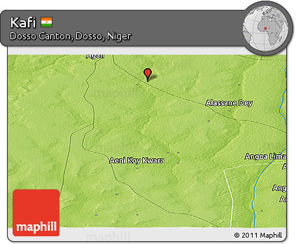 Physical Panoramic Map of Kafi