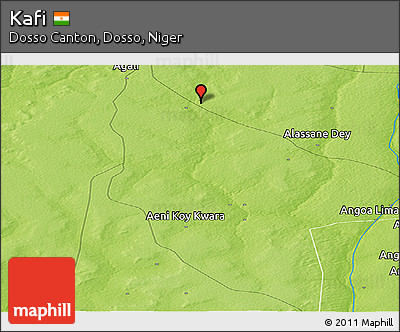 Physical Panoramic Map of Kafi