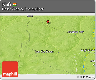 Physical Panoramic Map of Kafi