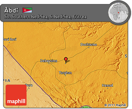 Political 3D Map of Ābdī