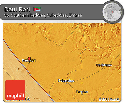 Political 3D Map of Daui Rori