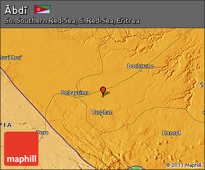 Political 3D Map of Ābdī