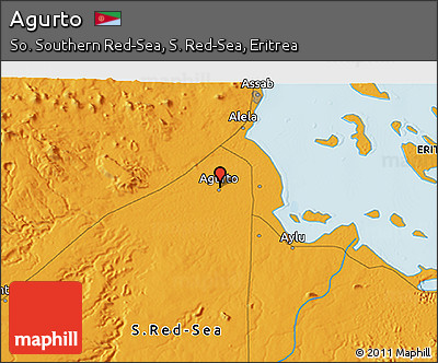 Political 3D Map of Agurto
