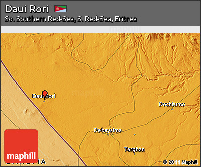 Political 3D Map of Daui Rori
