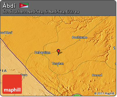 Political 3D Map of Ābdī