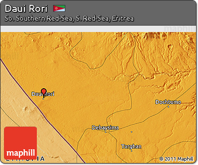 Political 3D Map of Daui Rori