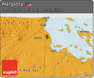 Political 3D Map of Mērgēbla