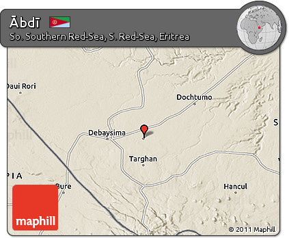 Shaded Relief 3D Map of Ābdī