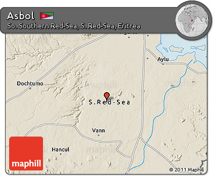 Shaded Relief 3D Map of Asbol