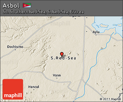 Shaded Relief 3D Map of Asbol