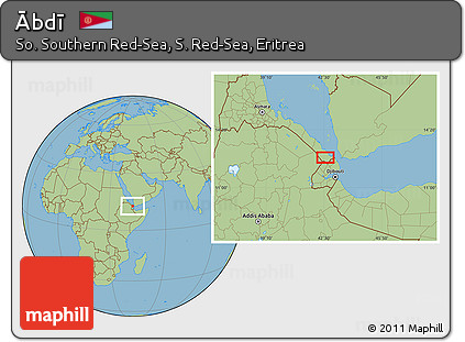 Savanna Style Location Map of Ābdī